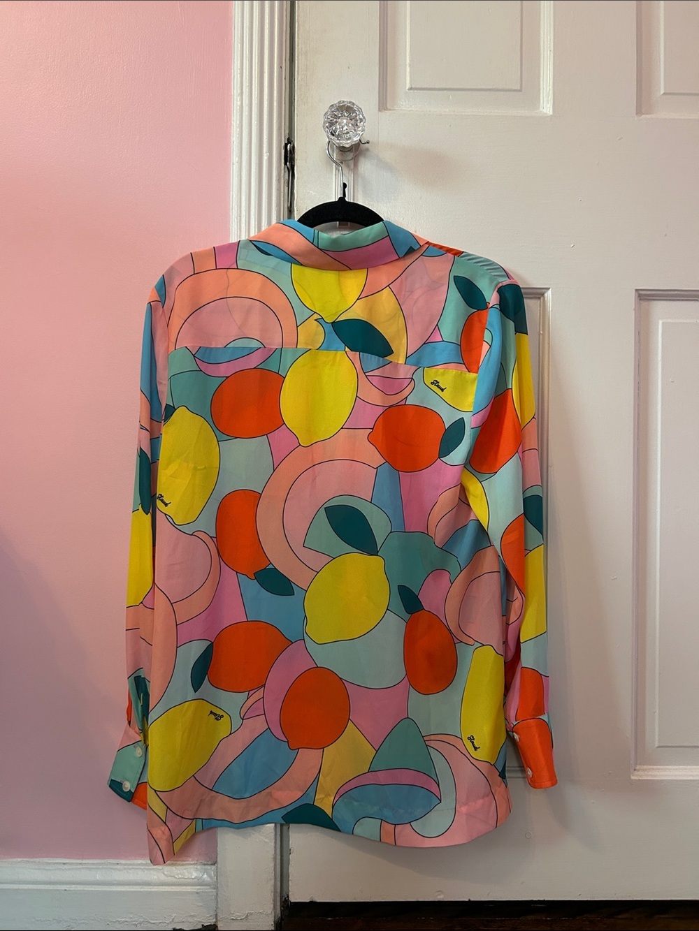 Staud Multicolor Fruit-Print Button-Up Top - Picture 2 of 2